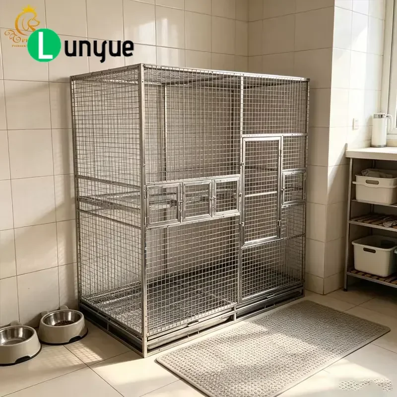 Customizable Large Bird Cage 304 Stainless Steel Parrot Cage For Farm Clinic Durable Spacious Pet Housing