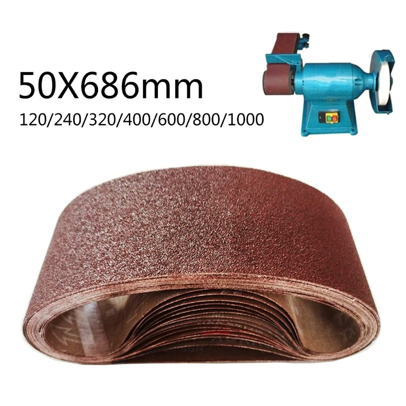 7Pcs Sanding Belt Sander 50x686mm Sandpaper Abrasive Bands Tool Metal Polishing Drop Shipping