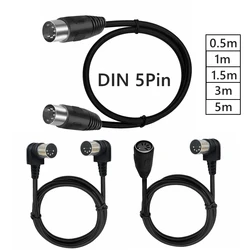 MIDI 5pin Male To Male & Female DIN 5pin Plug Socket Extension Cord DIN Audio Cable Leads For Speaker Plug Black 3m/1.5m 0.5m