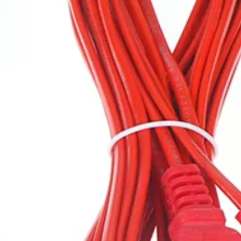 سلك طاقة التيار المتردد أبيض أسود أحمر خط مع تشغيل/إيقاف زر التبديل كابلات سلك اثنين دبوس كابل توصيل تمديد الحبال محول #1