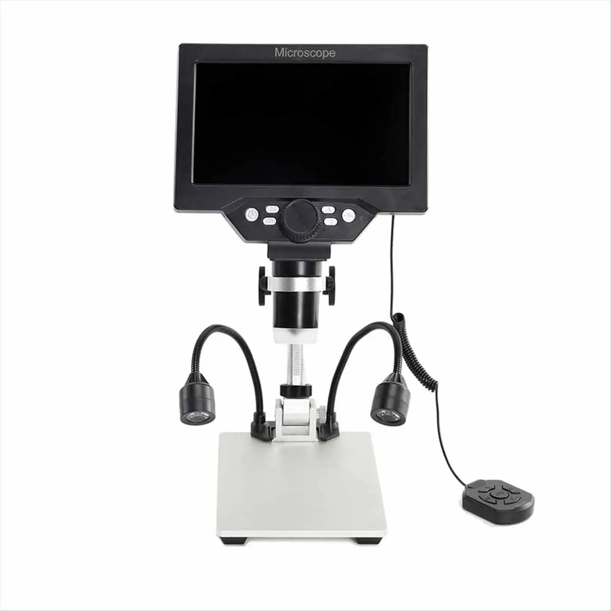 HowAA87 7 Inch LCD Digital Microscope 1200X Zoom, 12MP High-Resolution for Soldering & PCB Inspection,Continuous Magnification A