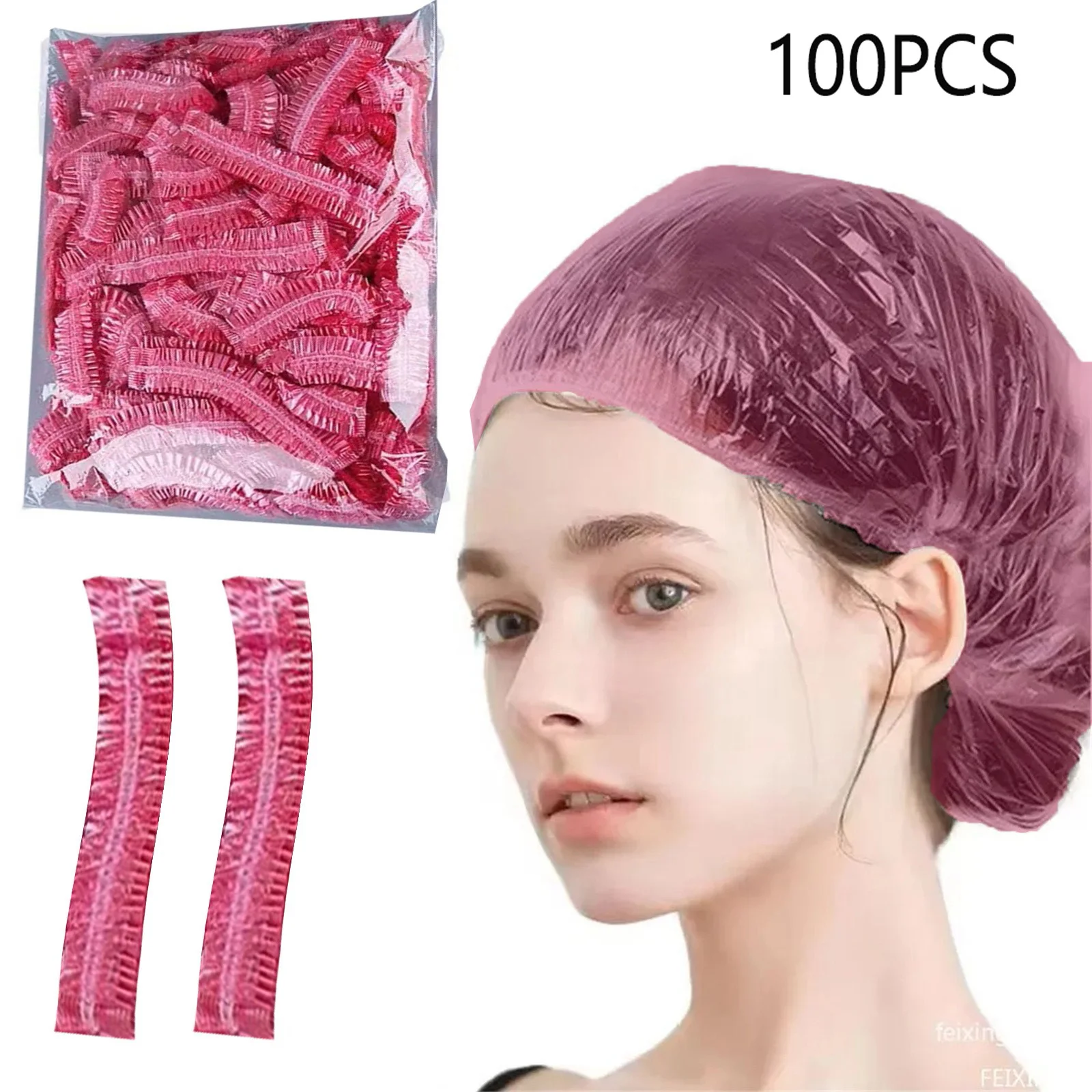 100pc Disposable Shower Caps Thickened Waterproof Sauna Bonnets Household Bathroom Accessories Bonnet Satin tappo piatto doccia