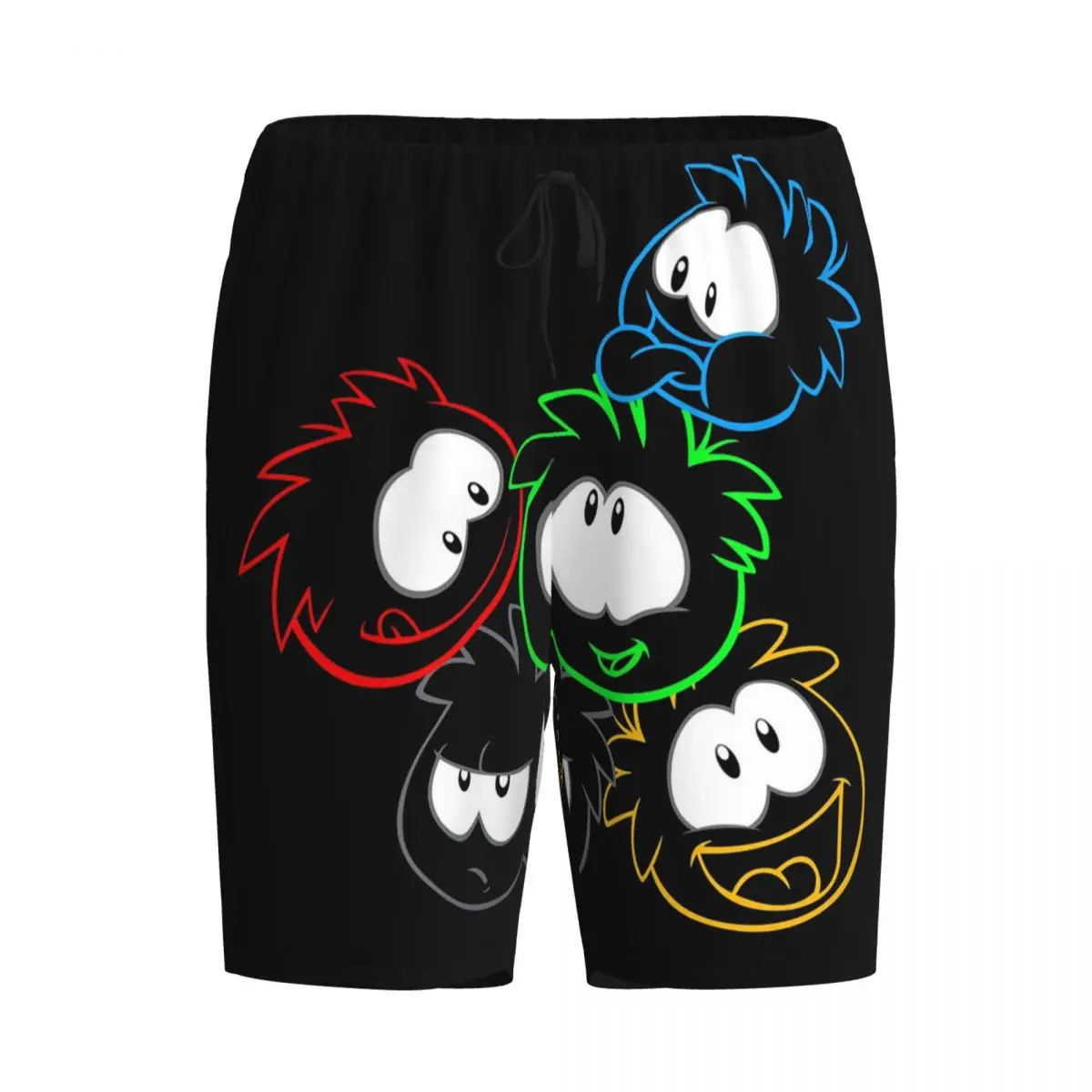 

Мужские пижамные шорты Custom Club Penguin Puffle Group, брюки для сна, домашняя одежда, нижняя часть пижамы