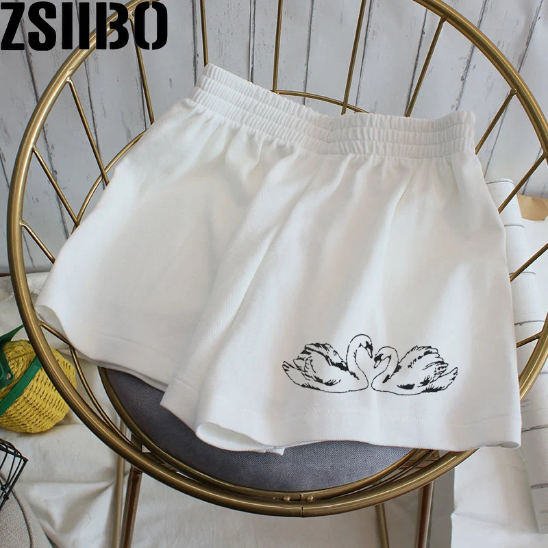 Casual Slant Pockets Shorts For Spring Summer Women's Shorts Y2k Cute printed sports shorts for women in summer, Y2k Harajuku