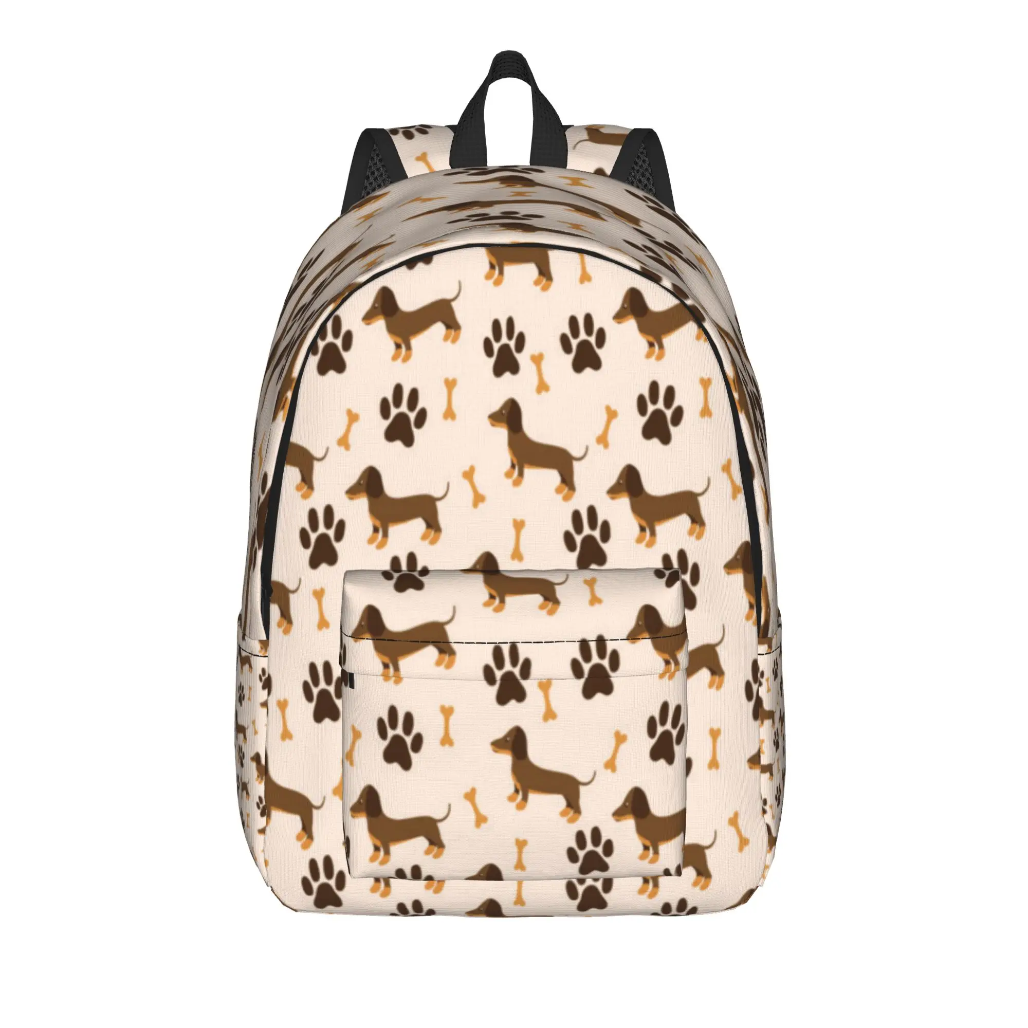 Custom Cartoon Dachshund Dog Backpack Male  Soft Backpacks Polyester Kawaii School Bags Outdoor Style Design Rucksack