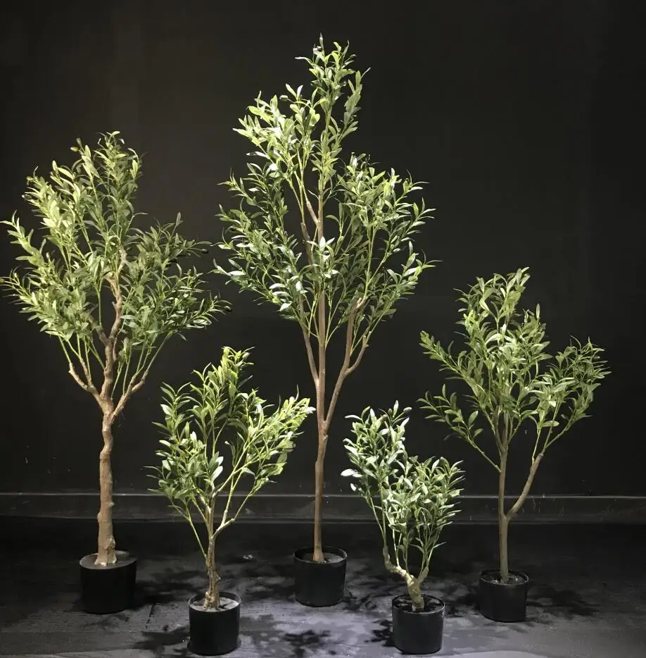 factory made cheap price hot selling artificial plastic trunk olive trees potted faux small olive plant for sale