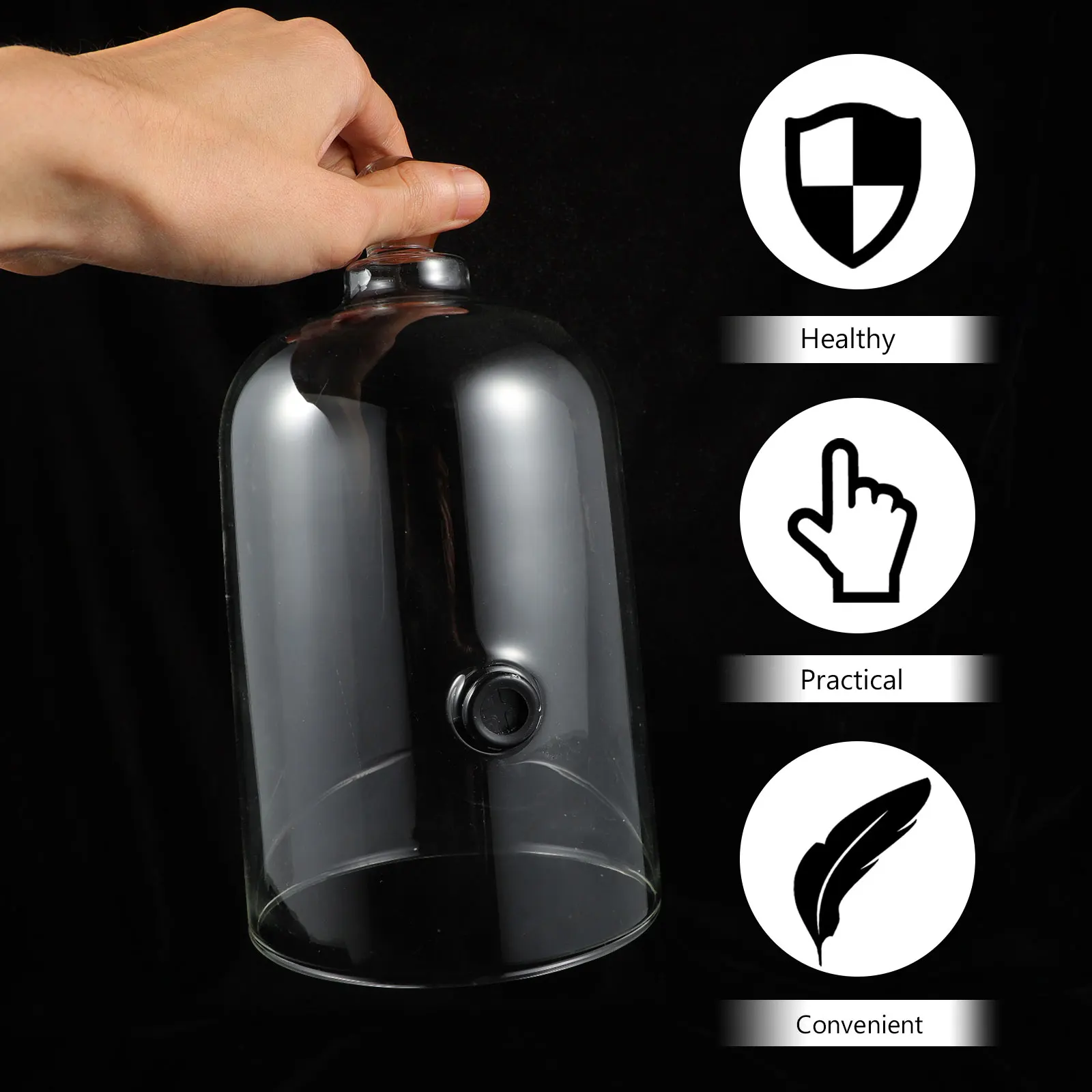 

1Pcs Food Protective Cover Glass Dessert Bread Cake Lid Transparent Microwave Safe Cooking Cover Lightweight Portable Kitchen