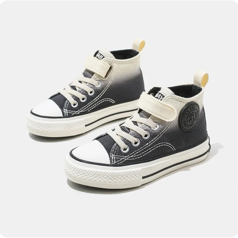 Babaya Children's Canvas Shoes Boys High-top Sneakers 2023 Autumn New Girls Fashion Breathable Shoes for Kids All-match