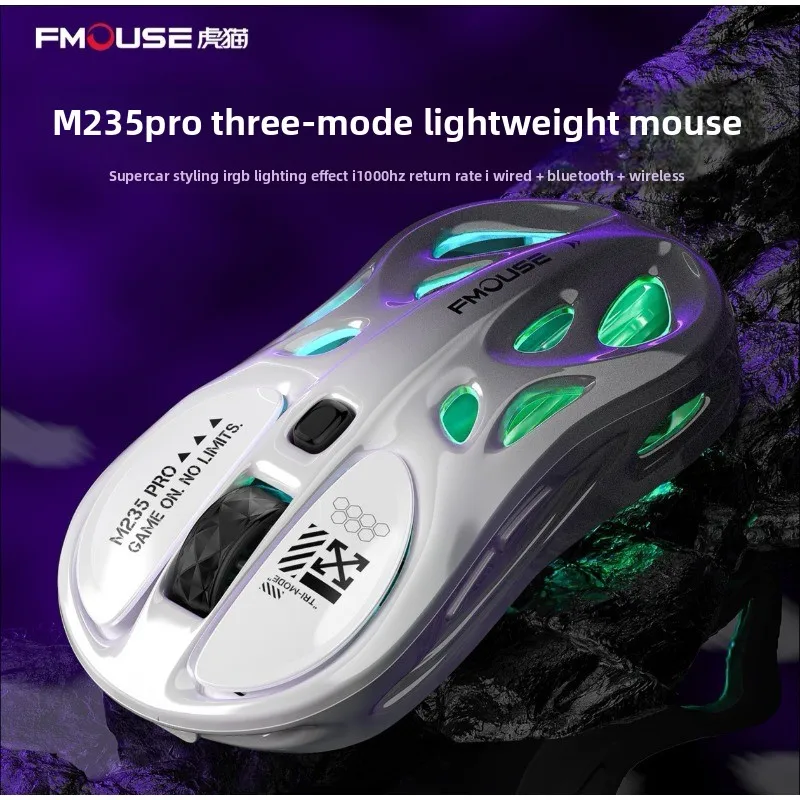 Tiger Cat M235 pro Wireless Bluetooth Triple Mode Mouse Lightweight Hollow Office Gaming Business Mouse for Enhanced Control