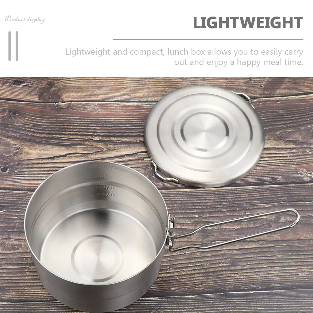 

Stainless Steel Bento Portable Lunch Container Meal Box For Outdoor Picnic Camping Lightweight Food Storage Container