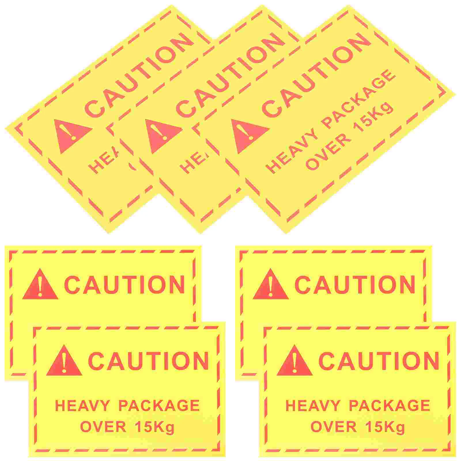100 Pcs Nail Stickers Overweight Warning Safety Symbol Sign Shipping Labels Applique Yellow Heavy Object Operation Warnings