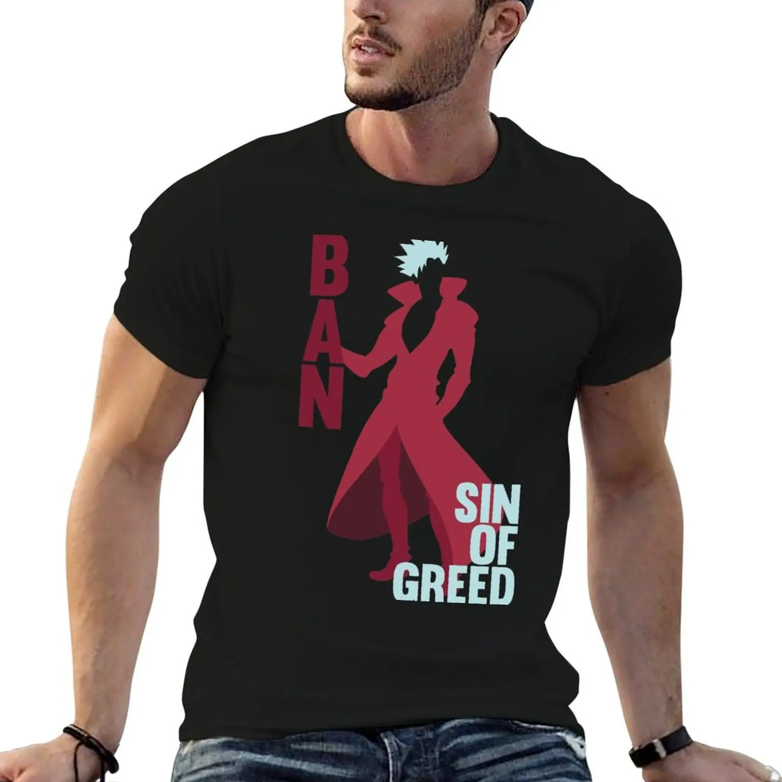 T-shirt Ban Sin of Greed - Nanatsu No Taizai, t-shirt basique décontracté de couleur unie
