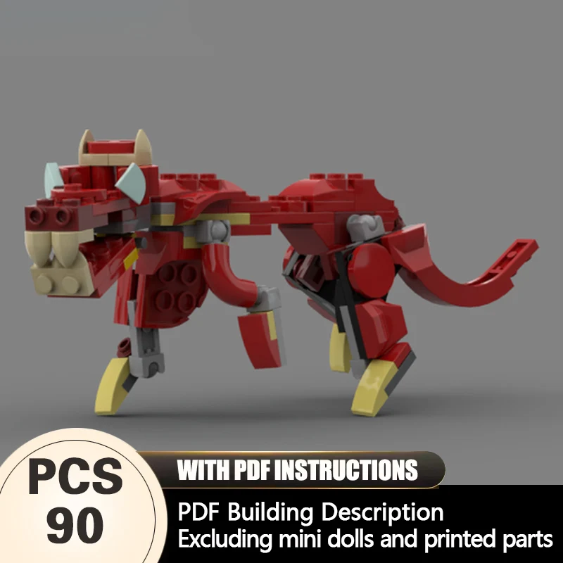 Creators Animal Series Model MOC Building Bricks Red Wolf Modular Technology Gifts Holiday Assemble Children Toys Suit