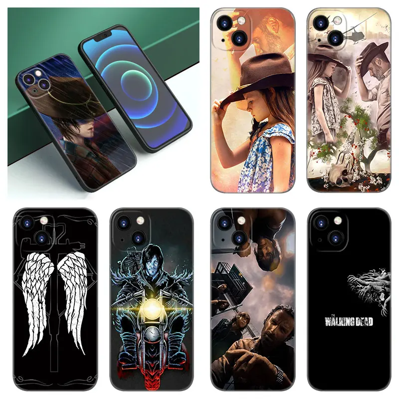 The Walking Deads TV Phone Case For Apple iPhone 12 13 Mini 11 14 15 Pro XS Max 7 8 Plus X XR SE 2020 2022 Black Silicone Case