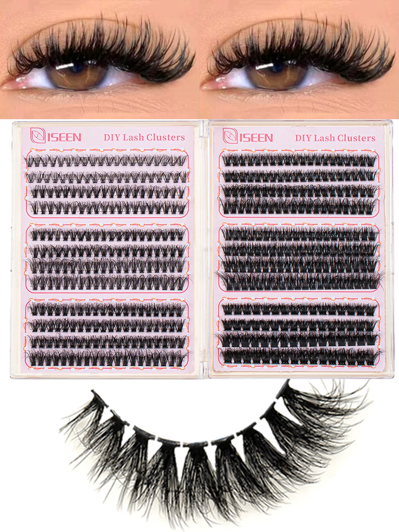 Kit de cílios em cluster DIY 3040506080100   Extensões de cílios fofos Vários estilos usados em casa Ferramenta de maquiagem de cílios