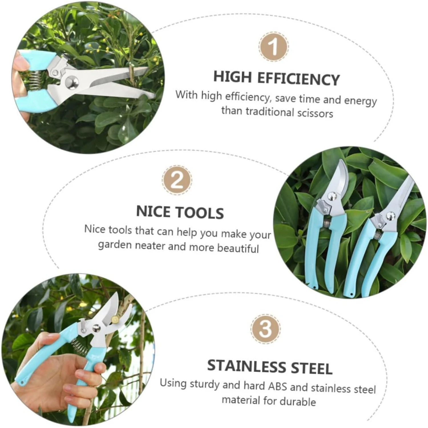 2pcs Garden Scissors Twigs Pruning Tools - Fruit Tree Branch Shears Gardening Weed trimmer Saw Hedger trimmer Lawnmower