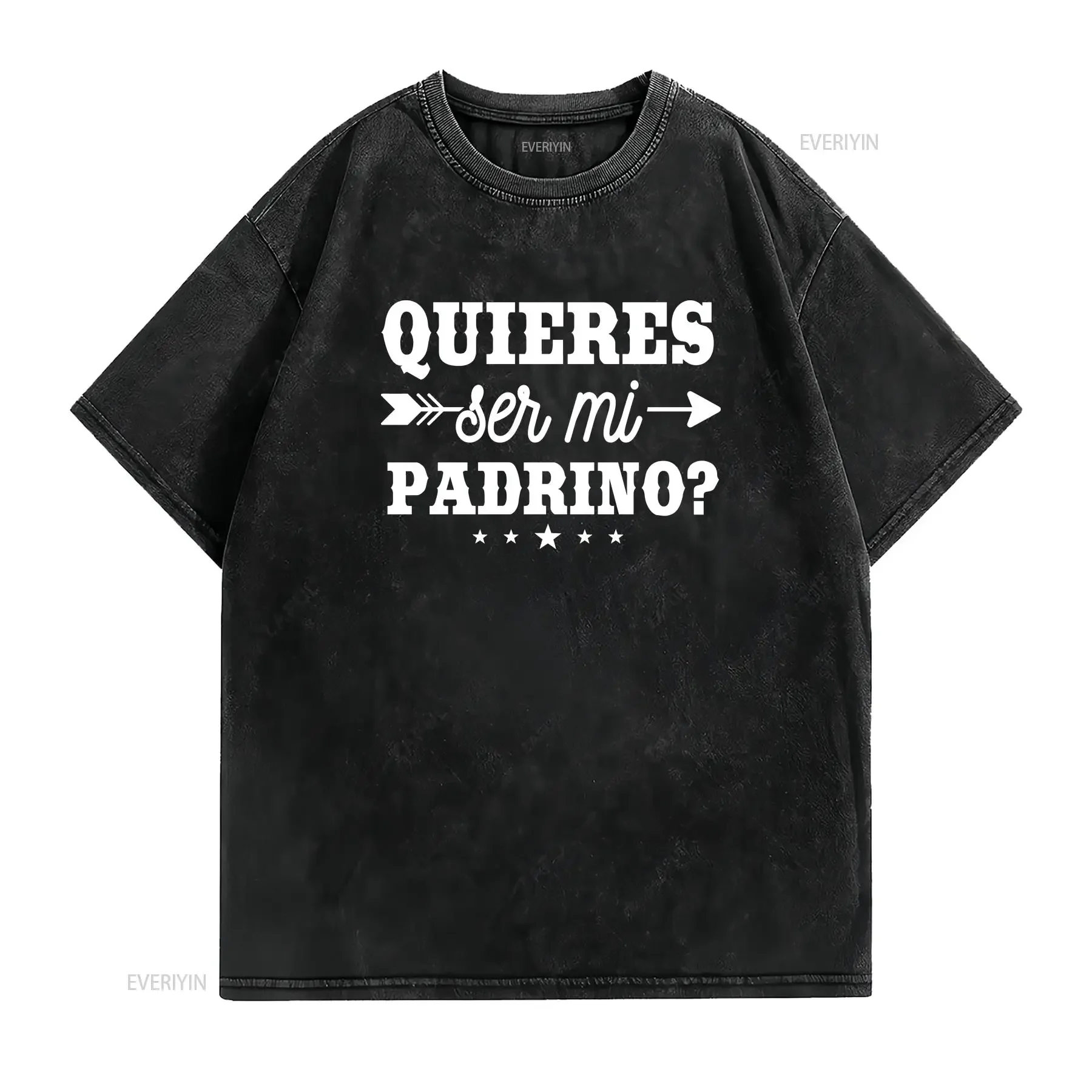 Quieres Ser Mi Padrino T Shirt For Godparents Godfather Godmother Baptismal Sponsors Design Infant Baptism vintage Washed