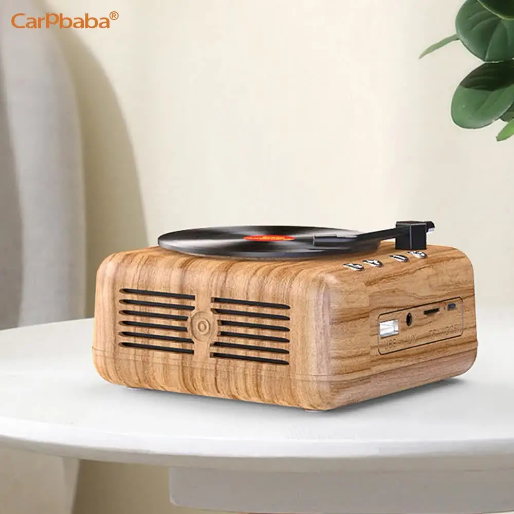 Carpbaba H3 Portable Retro Speaker Clear Stereo Sound Speaker AUX Audio Cable Player For Home Kitchen Work Travelling Dropship
