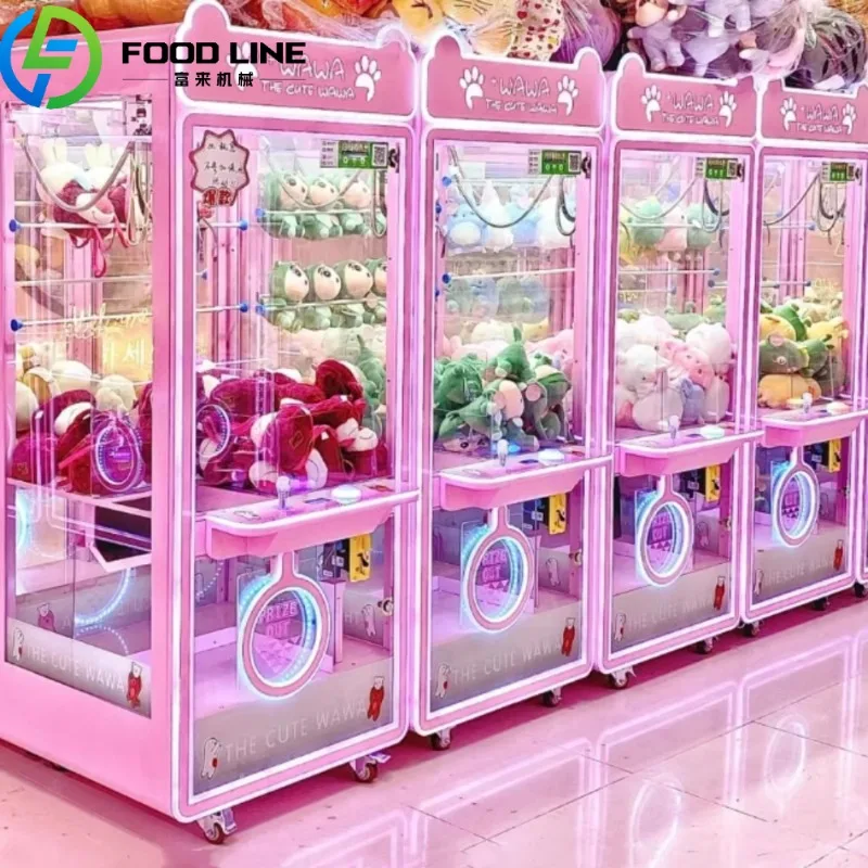 Amusement Park Coin Operated Game Machine Stuffed Animal Toy Vending Arcade Claw Crane Machine Claw Machine With Bill Acceptor