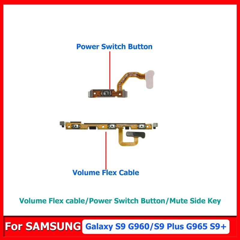 Power Switch On Off Key For Samsung Galaxy S9 G950 G950f Volume Mute Side Button Flex Cable Parts For S9 Plus S9+ G965 G965f