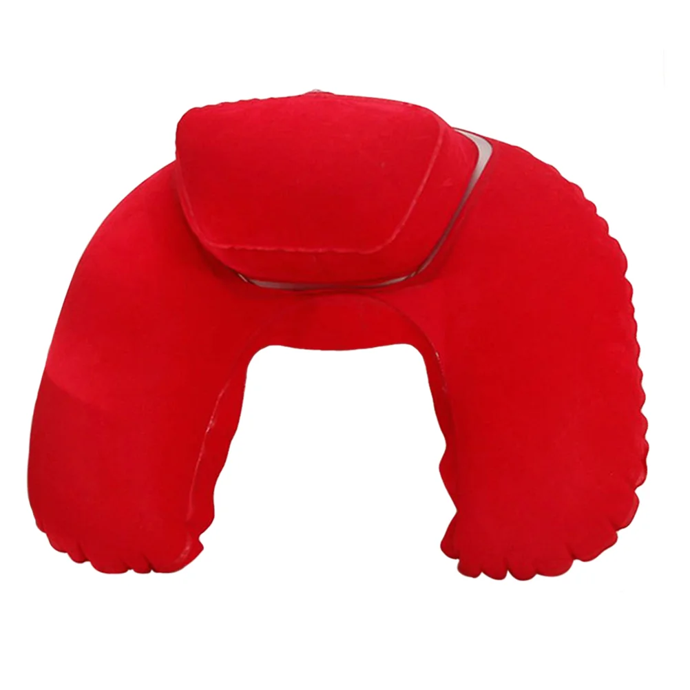 Inflatable U shaped Pillow Ergonomic TPU Lightweight Travel Use Adjustable Air Pressure Leak Proof Nozzle