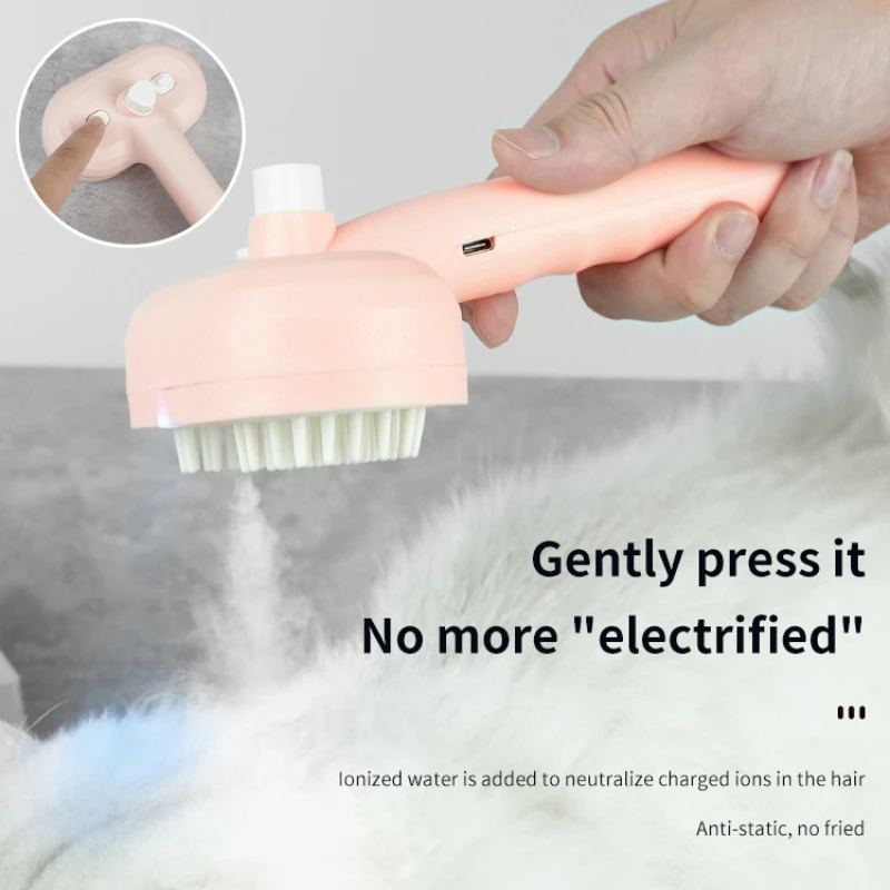 Dog brush Blue Light One-click Hair Massage Comb steam comb for cat Massage Shedding Remover Grooming Cat object Pet Supplies