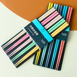 5Pairs Chinese Chopsticks Reusable Mixed Color Chopstick Sushi Food Sticks Household Tableware Kitchen Tools Party Supplies