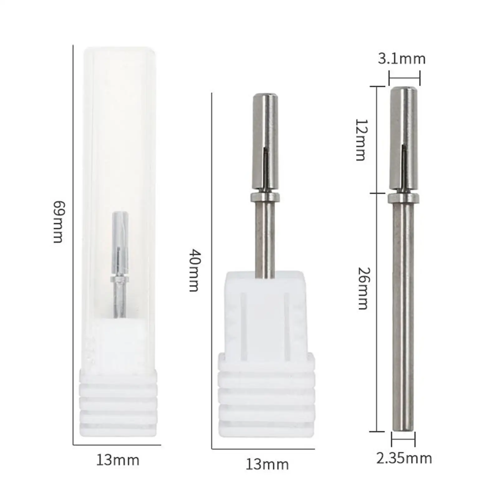 3.1mm Nail Sanding Bands Mandrel Nail Drill Accessories Sanding Band Shaft for Manicure Manicure Pedicures Electric File
