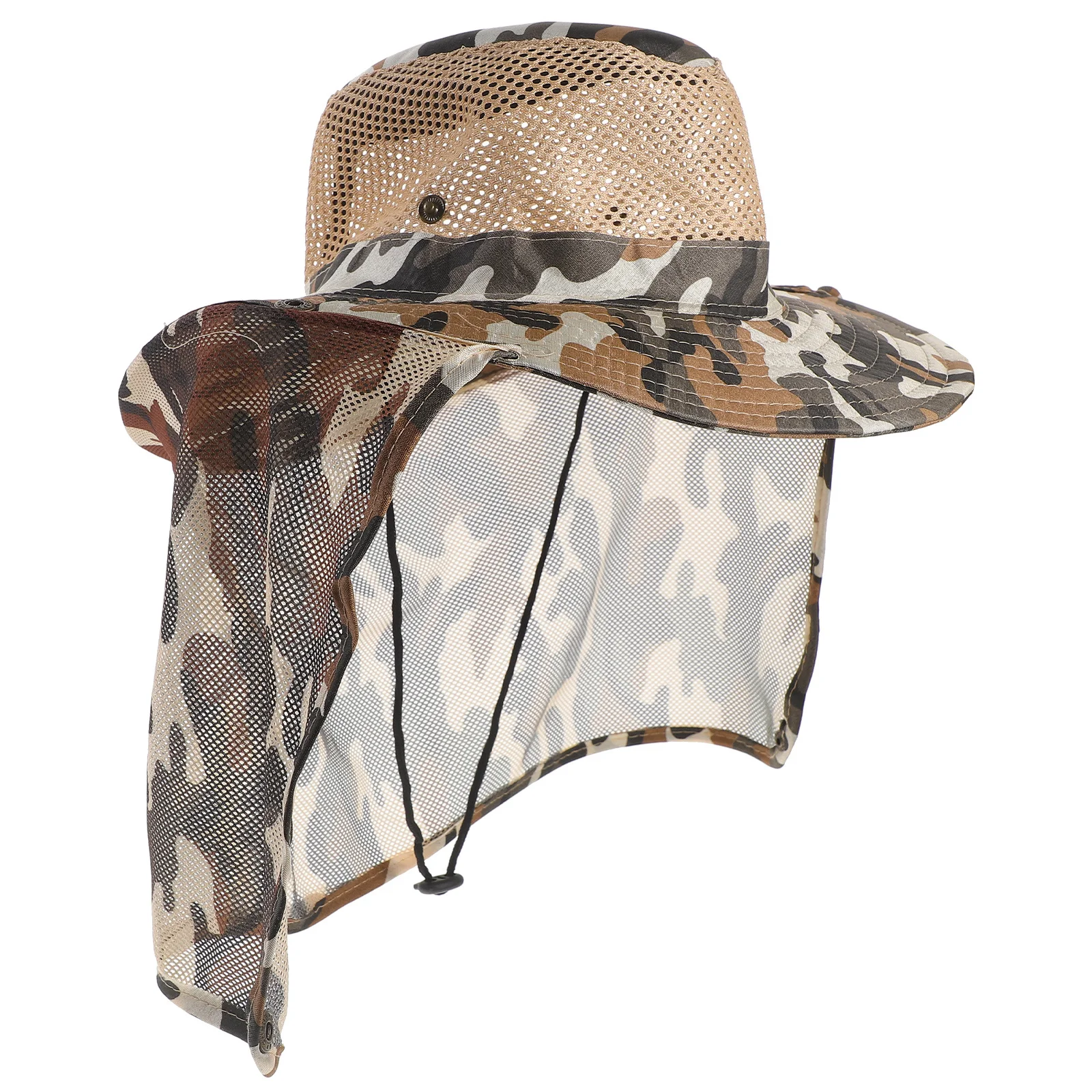 التمويه تنفس الرقبة شبكة حماية قبعة طويلة شبكة رفرف خفيفة الوزن سريعة الجافة مكافحة لدغة لصيد الأسماك في الهواء الطلق Boonie #1