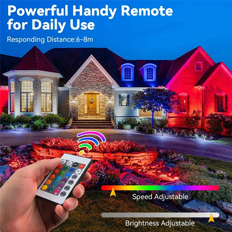 ABBO-RGB Flood Light RGB Reflector IP66 LED Spotlight With Remote Projector Lamp Outdoor Garden Lighting