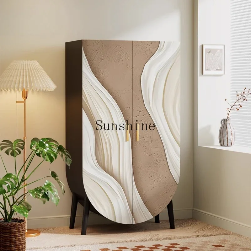 French Cream Wind Solid Wood Wardrobe Bedroom Storage Double Door Storage Cabinet  FT