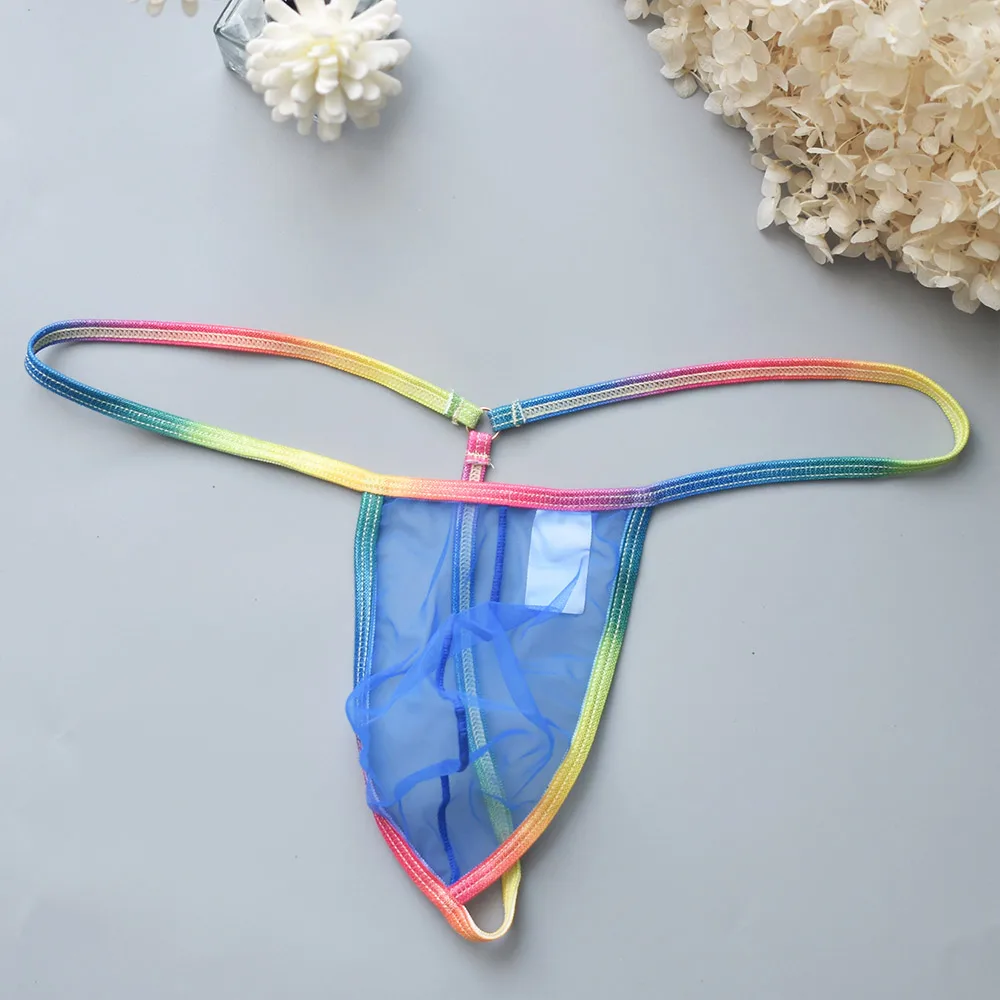 Transparent Sheer Mesh Men's Thongs - Single-Strap Design Ultra-Sexy Underwear Perfect for Special Nights & Casual Wear view 6