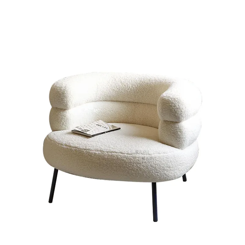 

Makeup chair Home sedentary computer chair Lamb wool dressing stool Leisure single sofa Nail art chair