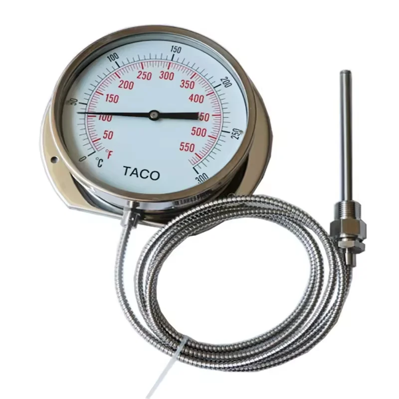 

100CC 500CC Stainless Steel Industrial Marine Pressure Gauge Dial Thermometer Capillary 0-600CC