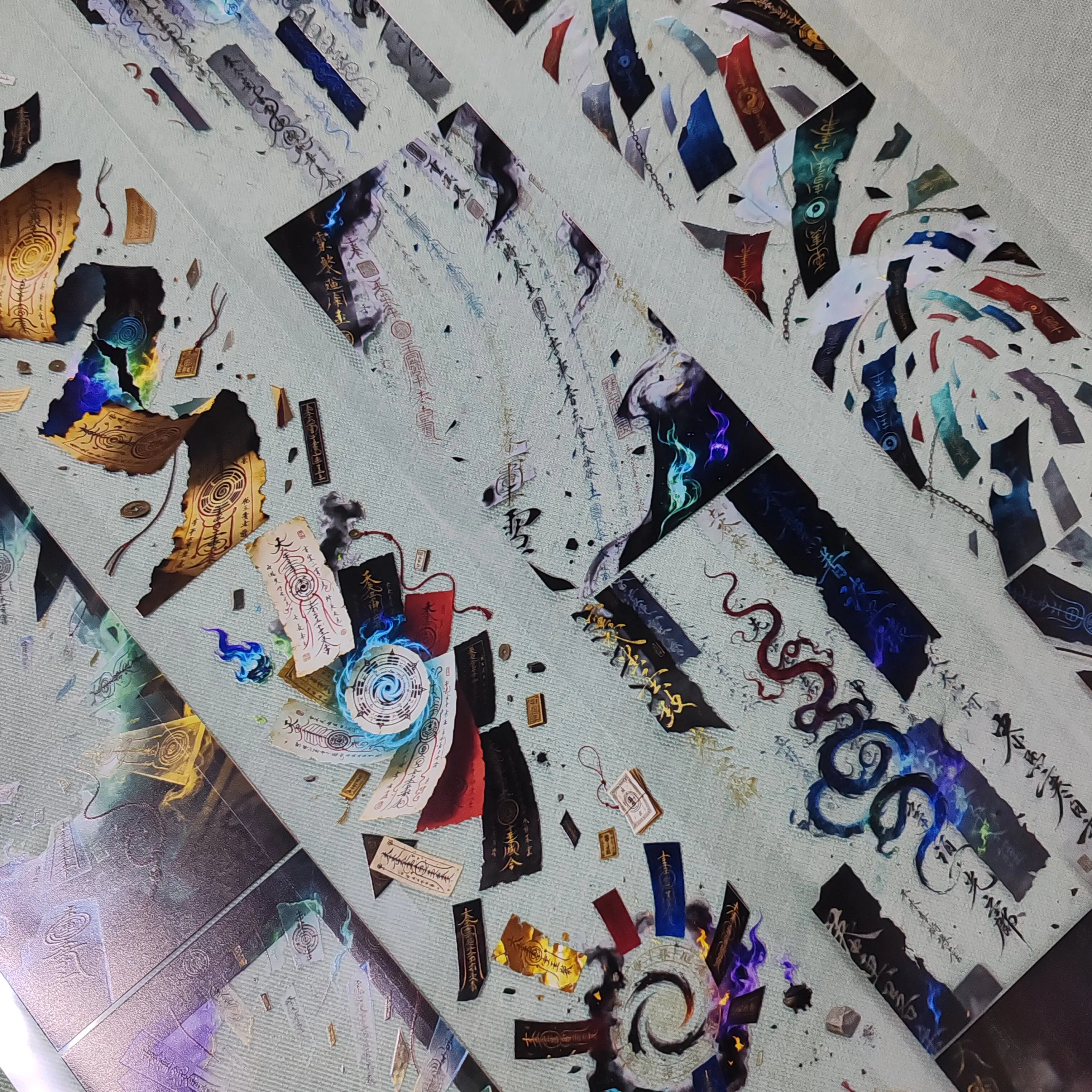 DIY Chinese Horror Rune Bagua Array Dark Washi Tape for Scrapbooking Collage Scenery Decoration Sticker