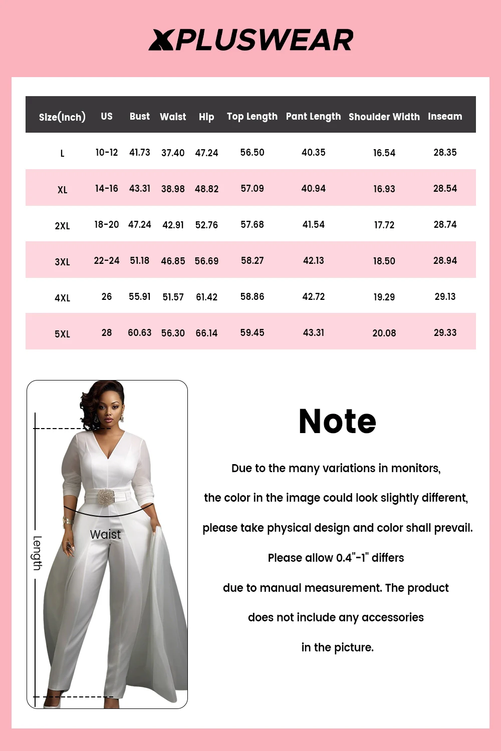 Plus Size Wedding Organza White Elegant V Neck 3/4 Sleeve Detachable Overskirt Pocket Satin Jumpsuits