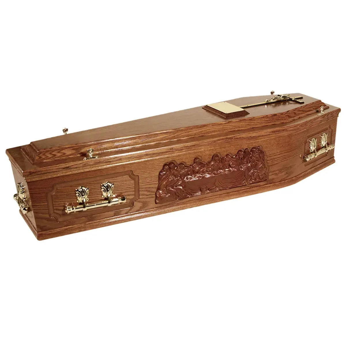 European solid wood coffin adult funeral cremation coffin urn cross-border wooden funeral supplies life coffin