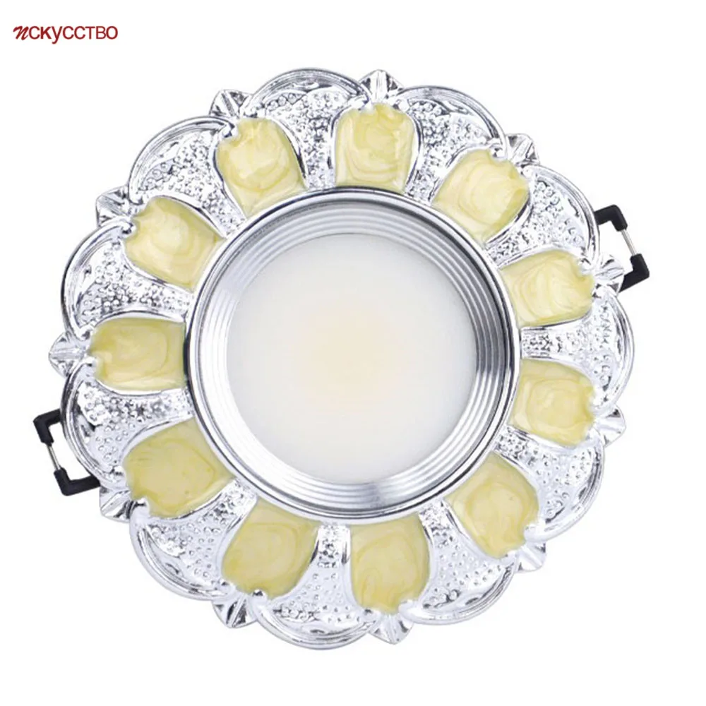 Chrome Color Lace Resin Bull Eye Led Downlight 3W 5W 7W 110V 220V Luxury Art Home Decor Corridor Living Room Recessed Spot Light