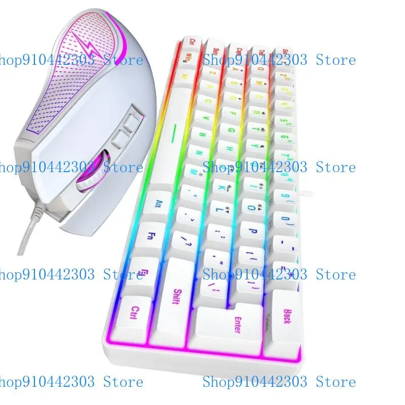 L4MD Comfortable Wireds Keyboards And Mouse Bundle For Home Office Precise Control Easy Installation