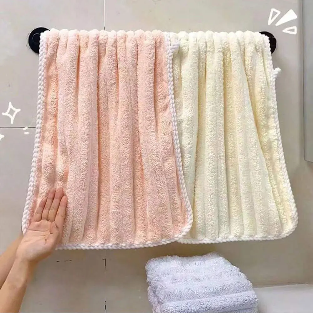 1pc women's coral fleece thickened colored face towel, absorbent and quick drying hair, soft and non shedding hair, household ba