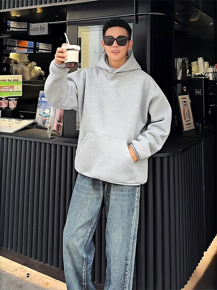 

Мужская толстовка Heavyweight Fce с капюшоном, спортивная, в американском стиле, осенне-зимняя, утепленная, повседневная, свободного кроя, с длинным рукавом