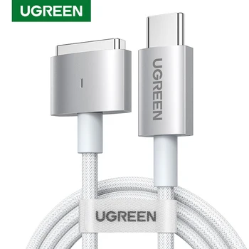 Ugreen LED 마그네틱 usb c-magsafe 2 충전 케이블 PD 충전기 Apple MacBook Air 전원 어댑터 케이블 2m 나일론 브레이드