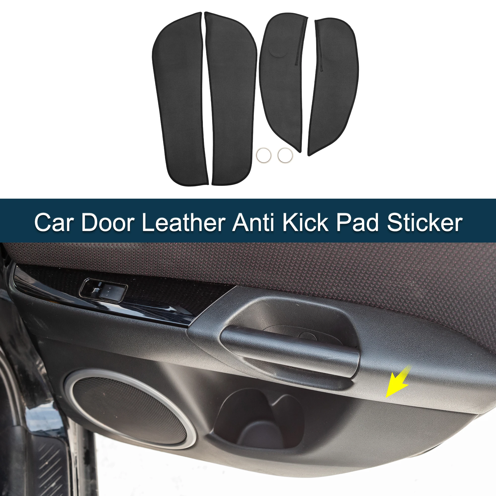 

UXCELL Car Door Leather Anti Kick Pad Sticker for BMW 1 Series 2017-2023 Black 1 Set