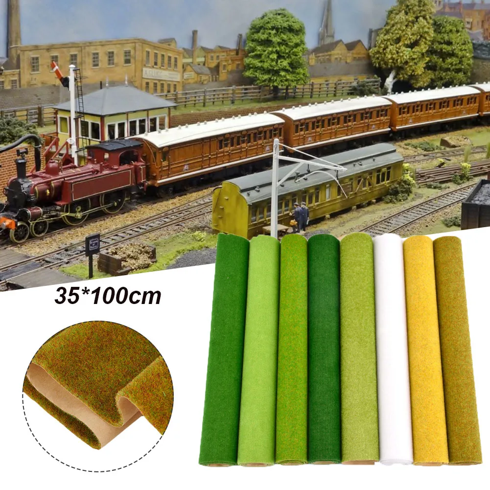 모델 기차용 얇은 인조 잔디 매트, 조경 잔디 매트, 인조 잔디, 정원 장식, DIY 공예, 35*100cm