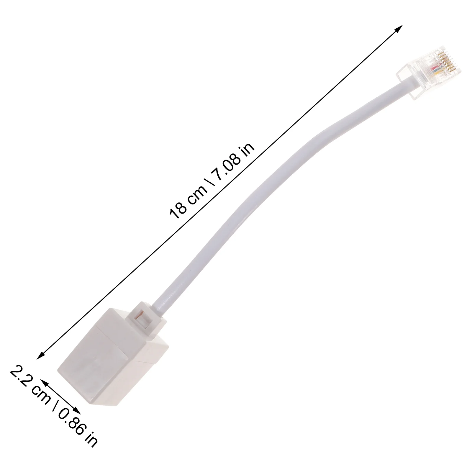 2 Pcs to RJ11 Phone Line Network Wire Adapter Telephone Ethernet Cable Converter Internet Supply Abs Plug