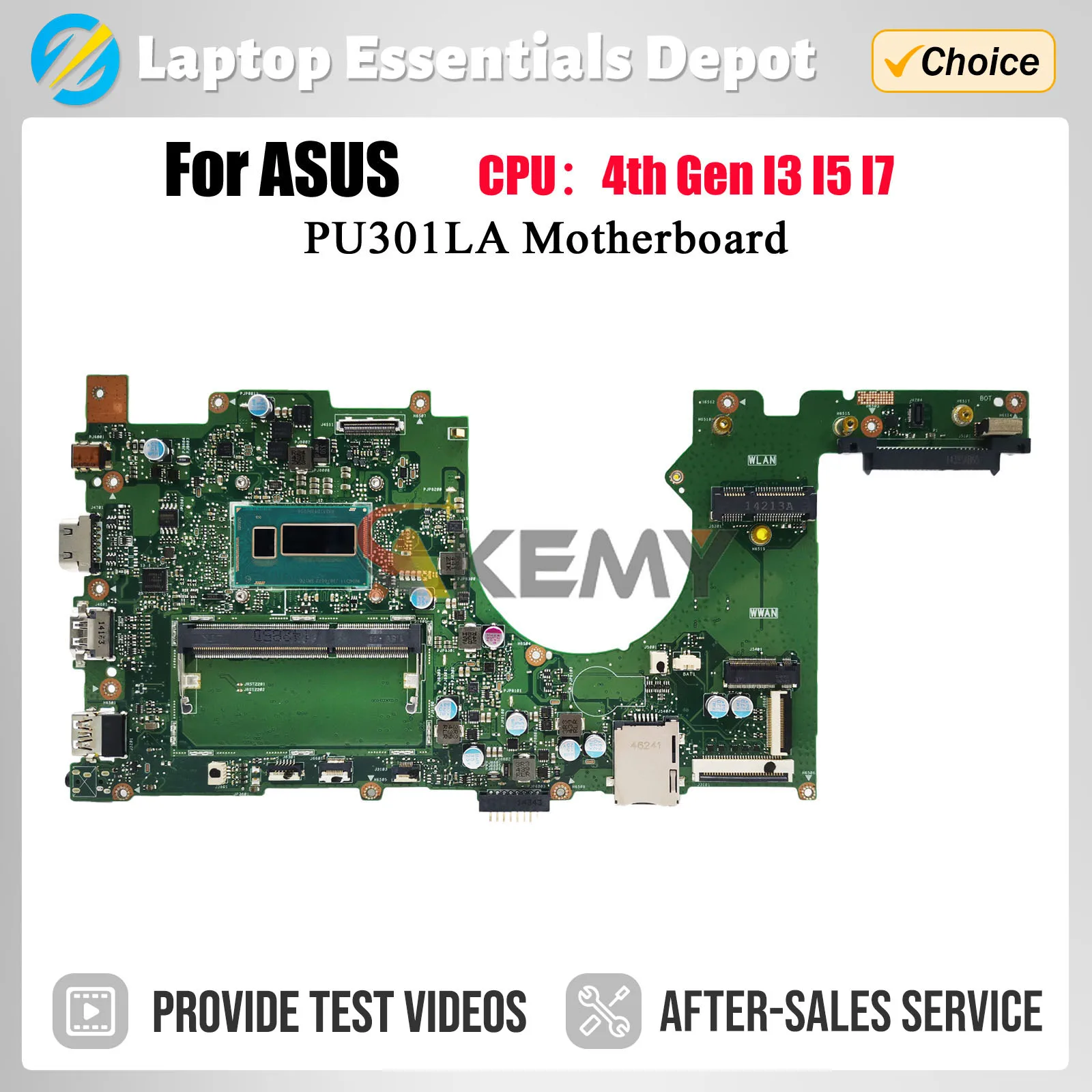 pu301la-メインボード-asus-asuspro-essential-pu301-i3-4010u-i5-4200u-i7-4500u-ノートパソコンのマザーボードテスト作業-100-オリジナル