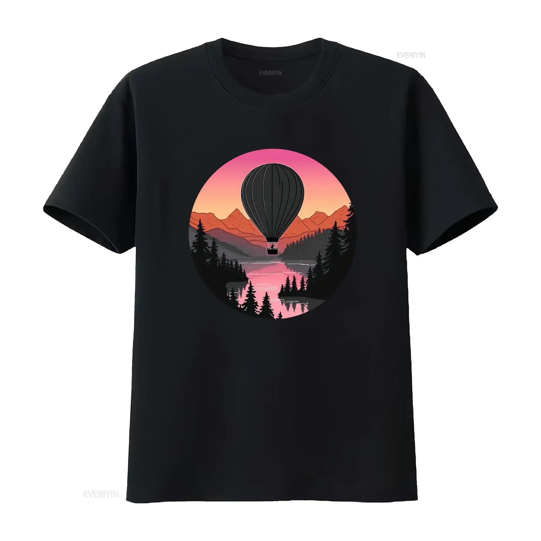 Pretty Flying Hot Air Balloon Cool Sunset Ballooning Lovers T Shirt vintage Washed designer clothes Slightly Breathable