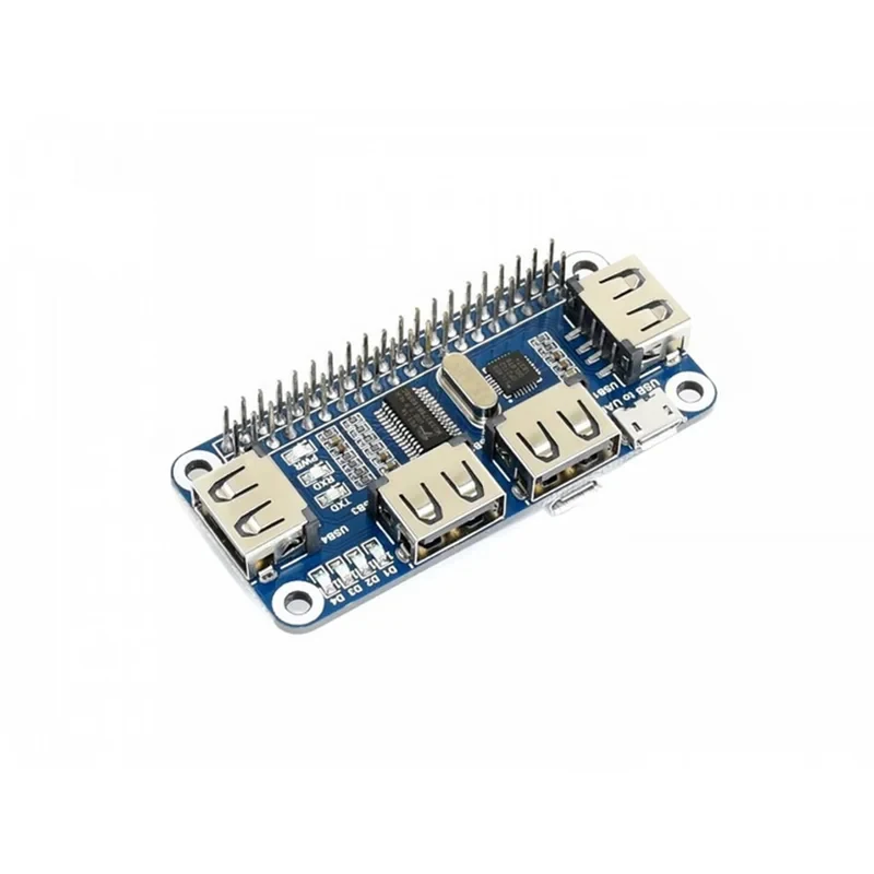 4 Ports USB HDM HUB HAT Raspberry Pi 3 / 2 / Zero Extension Board USB To UART Serial Debugging Compatible With USB