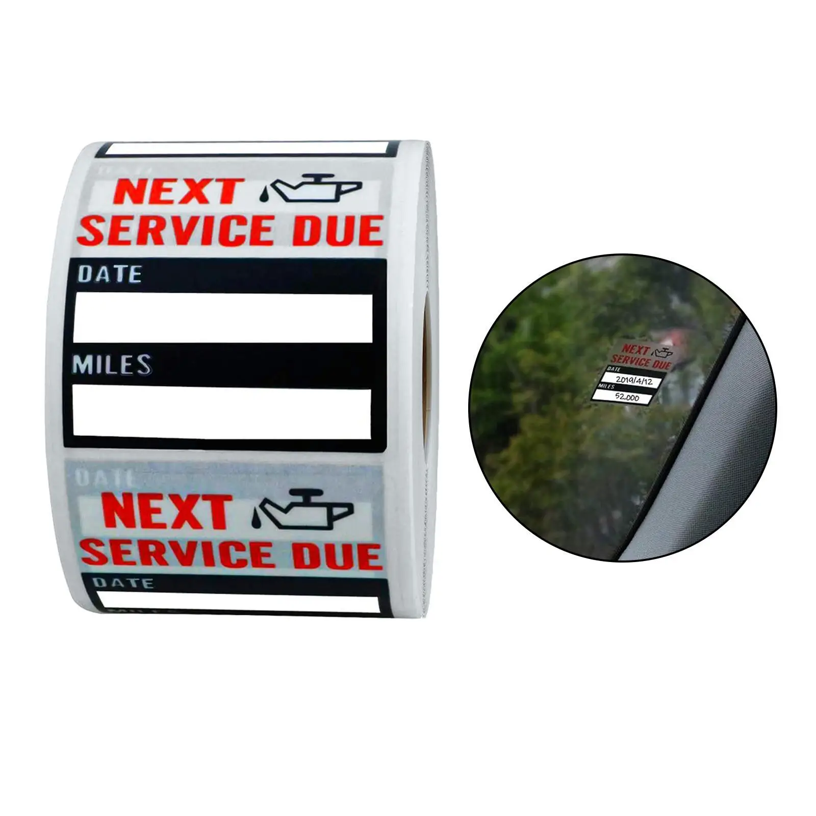 Oil Change Service Reminder Stickers Low-Tack for Perforation Line 2