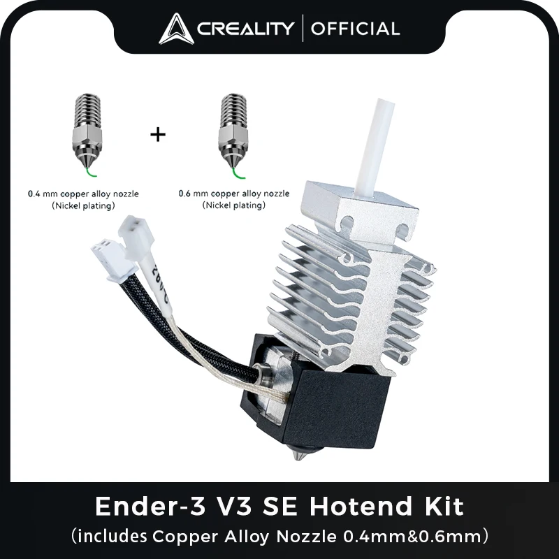 

Creality новая версия сопла из медного сплава 0,4 мм и 0,6 мм комплект Hotend для Ender-3 V3 SE высокая скорость 250 мм/с детали 3D-принтера